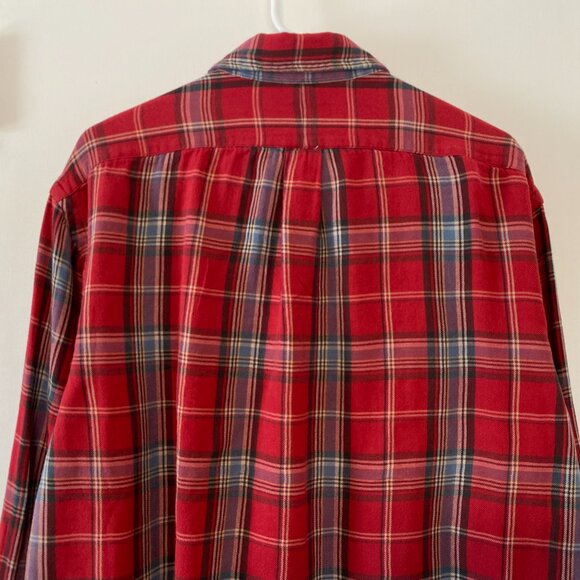 Ralph Lauren Polo Mens Red Plaid Double-Faced Button-Down Shirt XL Pony Logo - Picture 7 of 11